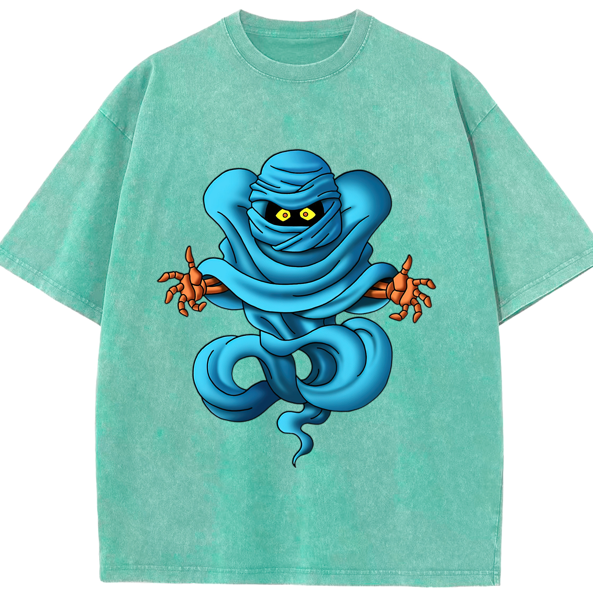 （画像用） ドラゴンクエスト Doragon Kuesuto Dragon Quest 綿100% ヴィンテージ風 半袖Tシャツ（フロントプリント）